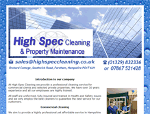 Tablet Screenshot of highspeccleaning.co.uk
